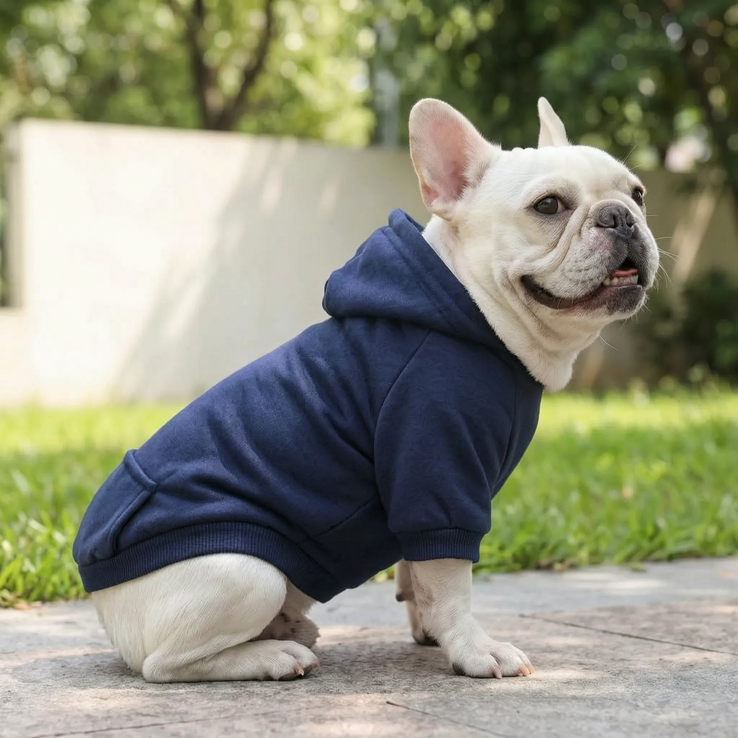 Hundepullover mit Kapuze und Rückentasche