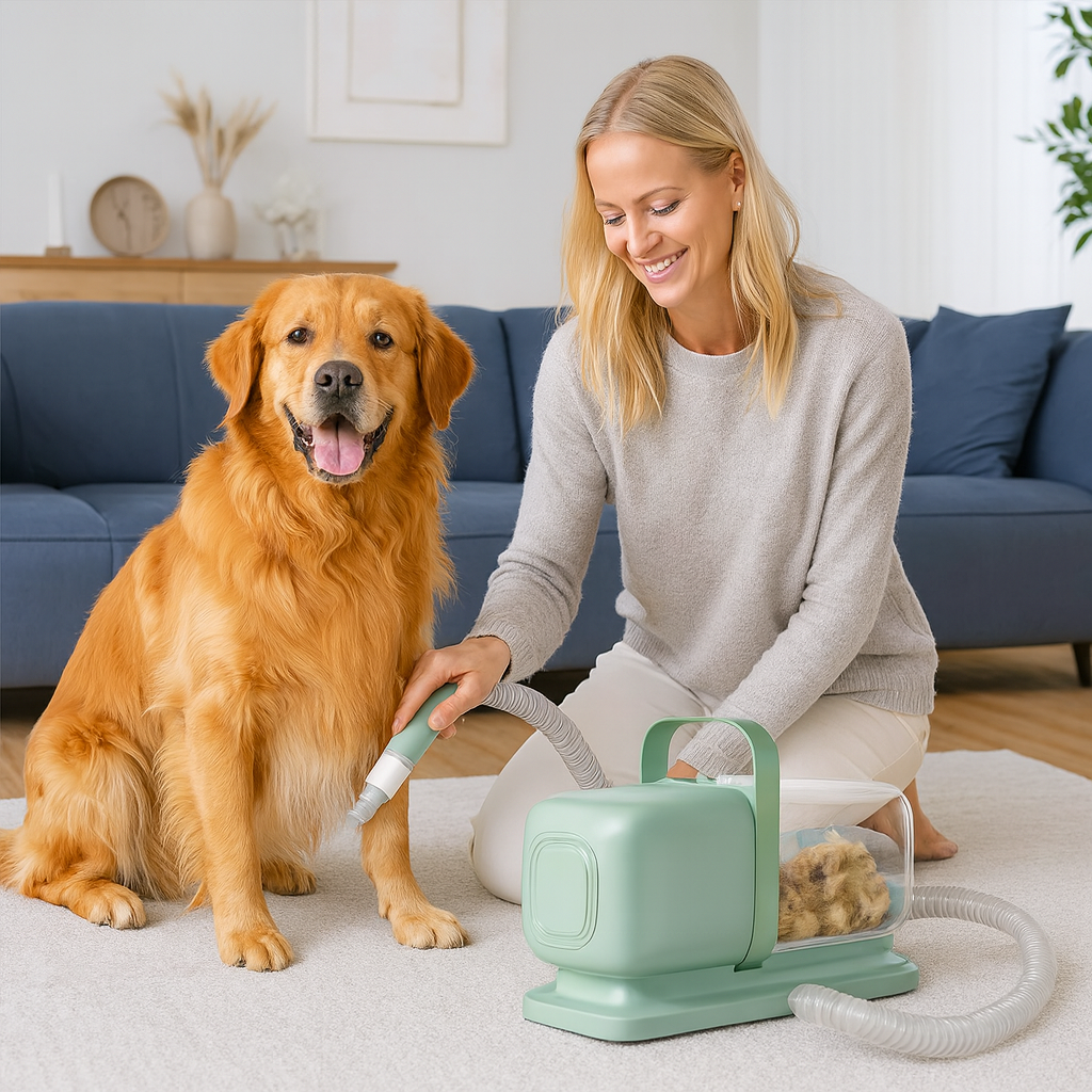 Hundeschermaschine Set mit Staubsaugerfunktion | Flufino
