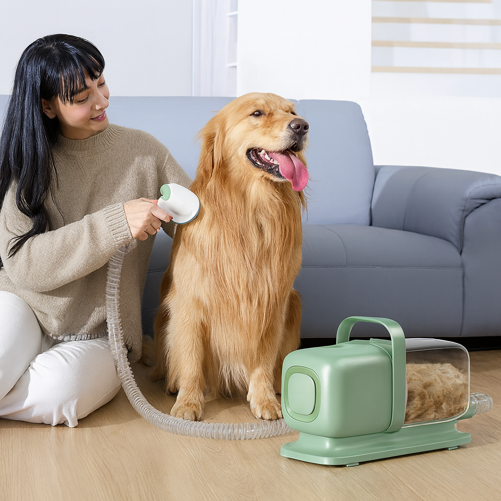 Hundeschermaschine Set mit Staubsaugerfunktion | Flufino