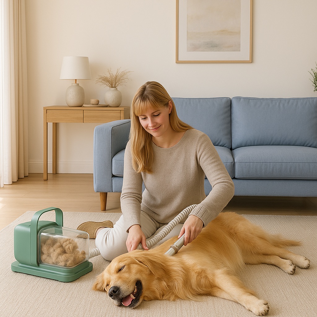 Hundeschermaschine Set mit Staubsaugerfunktion | Flufino