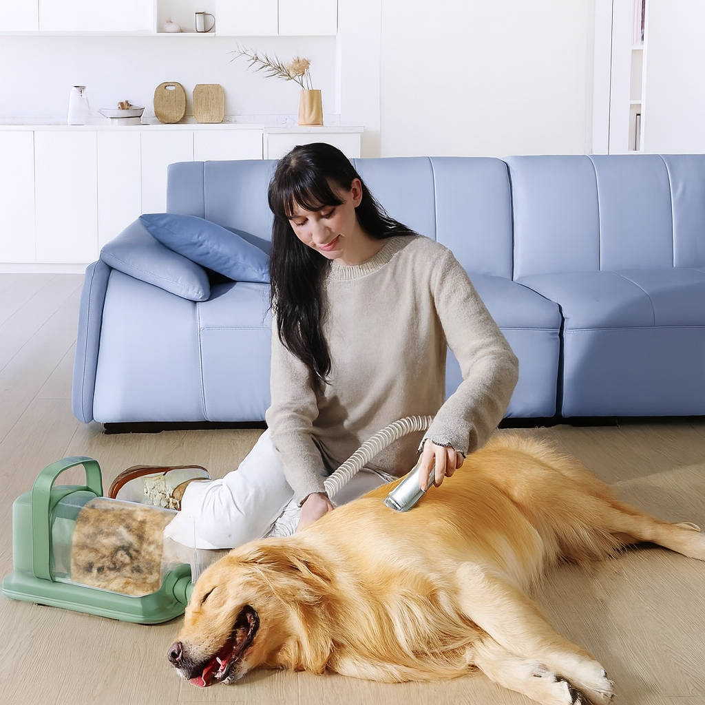Hundeschermaschine Set mit Staubsaugerfunktion | Flufino