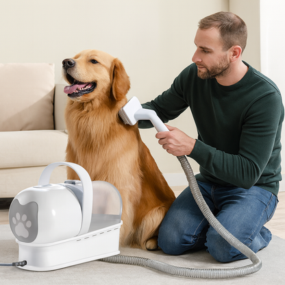 Hundeschermaschine mit Staubsaugerfunktion und Auffangbehälter | Petvace