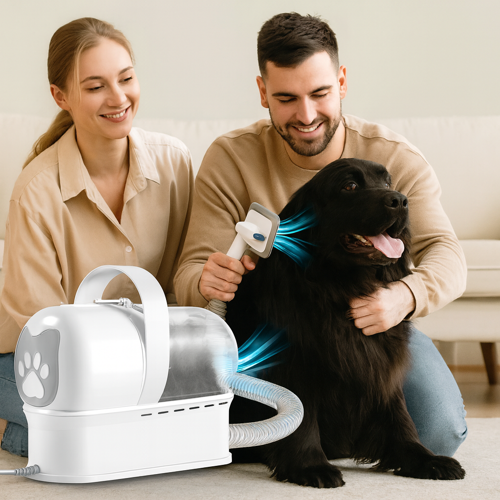 Hundeschermaschine mit Staubsaugerfunktion und Auffangbehälter | Petvace