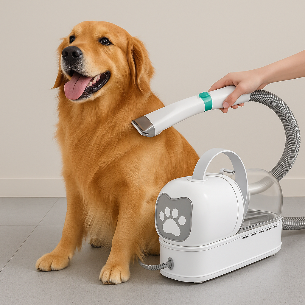 Hundeschermaschine mit Staubsaugerfunktion und Auffangbehälter | Petvace