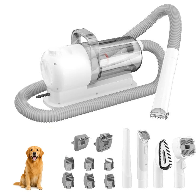Hundeschermaschine mit Staubsaugerfunktion und Auffangbehälter | Trimora