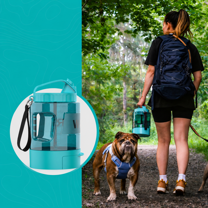 Hundetrinkflasche mit Trinkschale und grossem Volumen | Aquafix