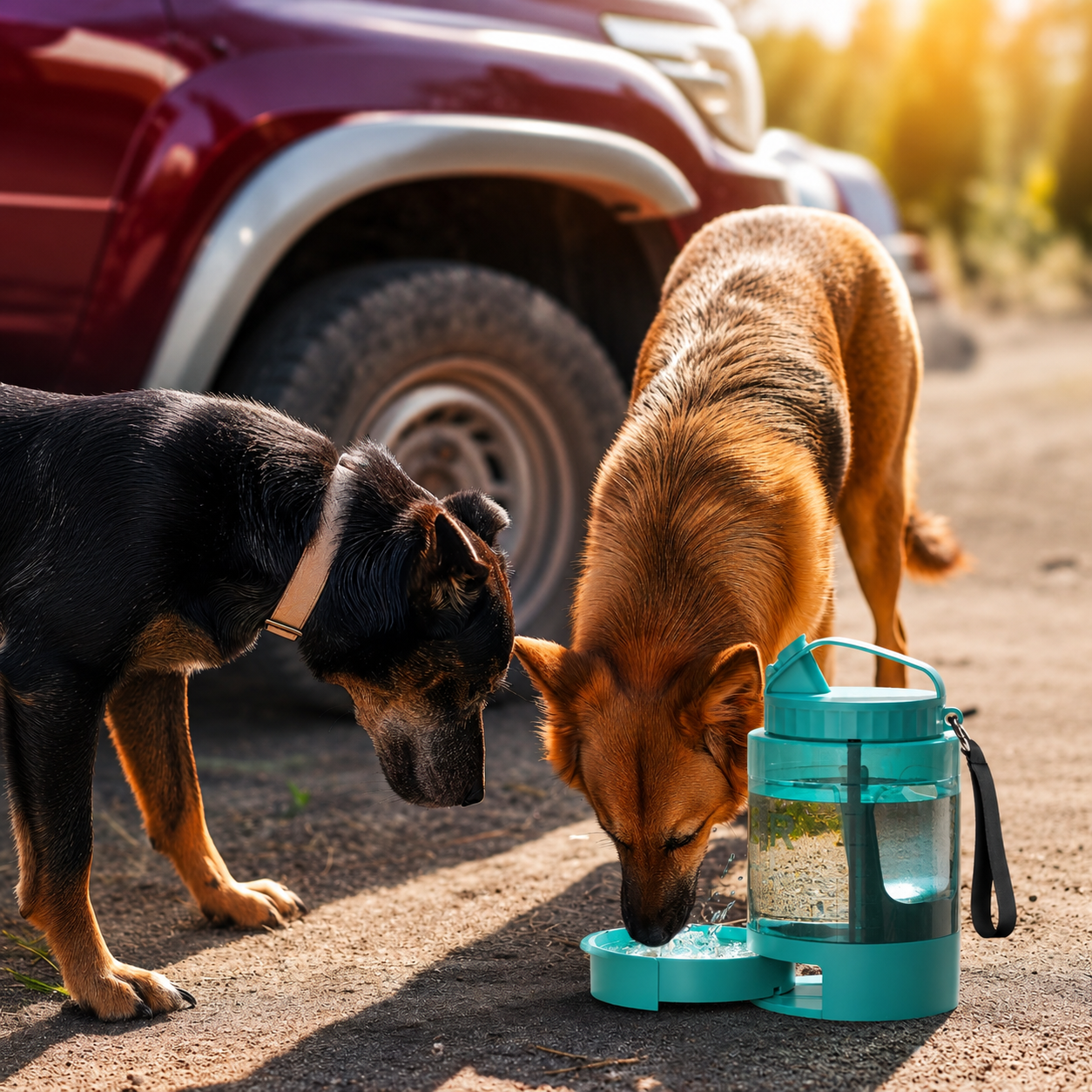 Hundetrinkflasche mit Trinkschale und grossem Volumen | Aquafix