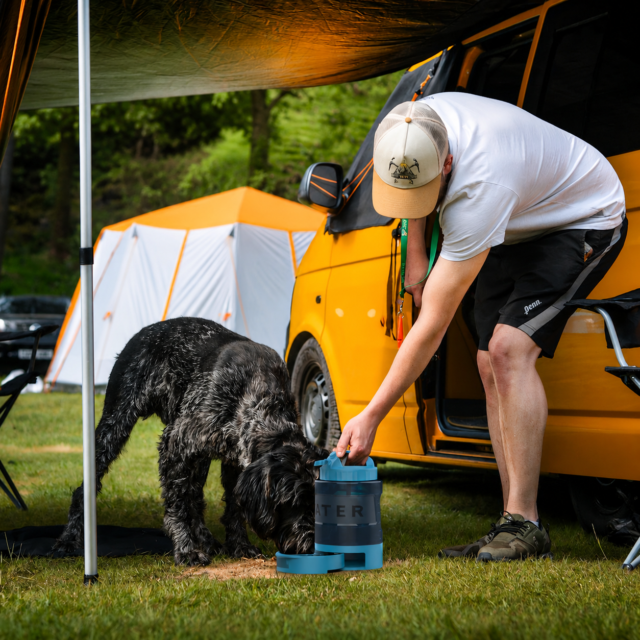 Hundetrinkflasche mit Trinkschale und grossem Volumen | Aquafix