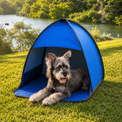 Hundezelt Pop Up atmungsaktiv tragbar fuer Sommer | Solivra