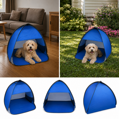 Hundezelt Pop Up atmungsaktiv tragbar fuer Sommer | Solivra