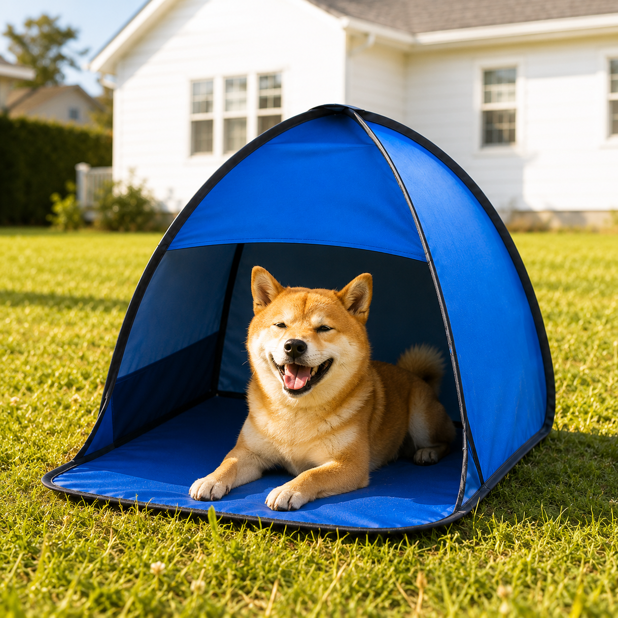 Hundezelt Pop Up atmungsaktiv tragbar fuer Sommer | Solivra
