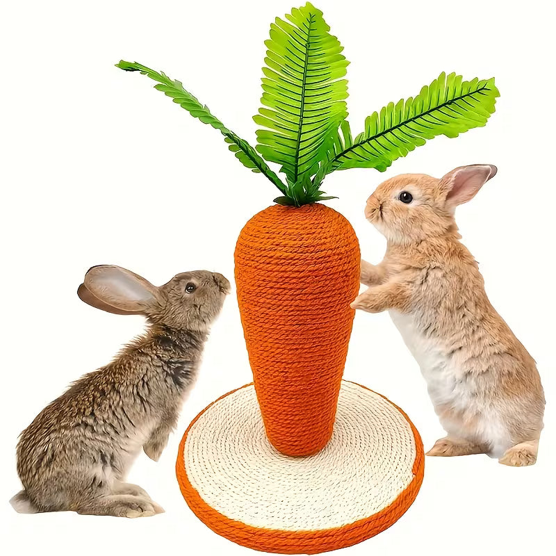Kaninchen Kratzbrett aus Sisal im Karotten Design | Carvilo