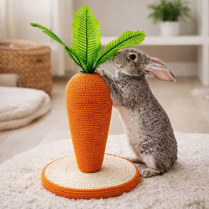 Kaninchen Kratzbrett aus Sisal im Karotten Design | Carvilo