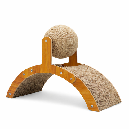 Kaninchen Kratzspielzeug Holzbrücke mit Sisal Spielball | Bunero