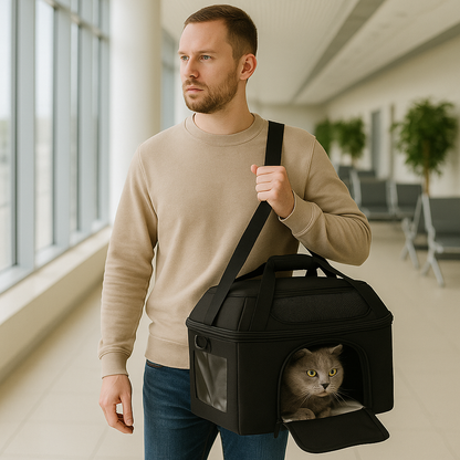 Katze Transportbox mit drei Eingängen und atmungsaktivem Design | Mobibag