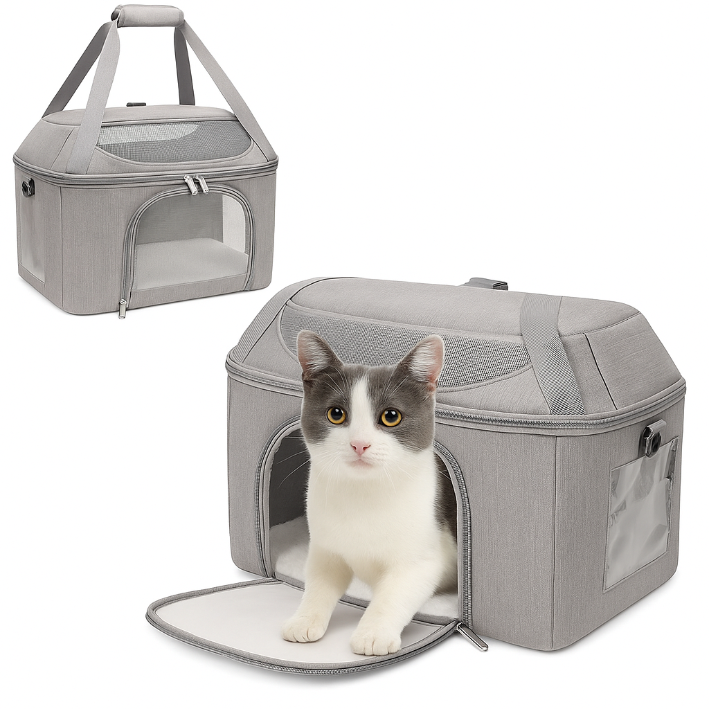 Katze Transportbox mit drei Eingängen und atmungsaktivem Design | Mobibag