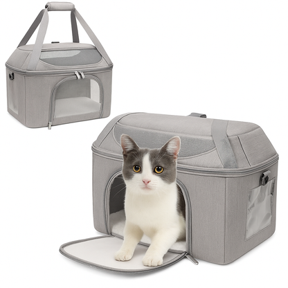 Katze Transportbox mit drei Eingängen und atmungsaktivem Design | Mobibag
