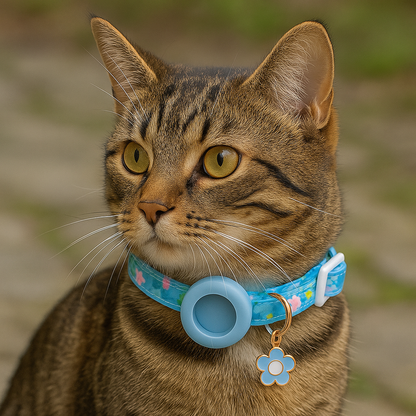 Katze halsband mit AirTag Halterung für den Außenbereich | Tracksy