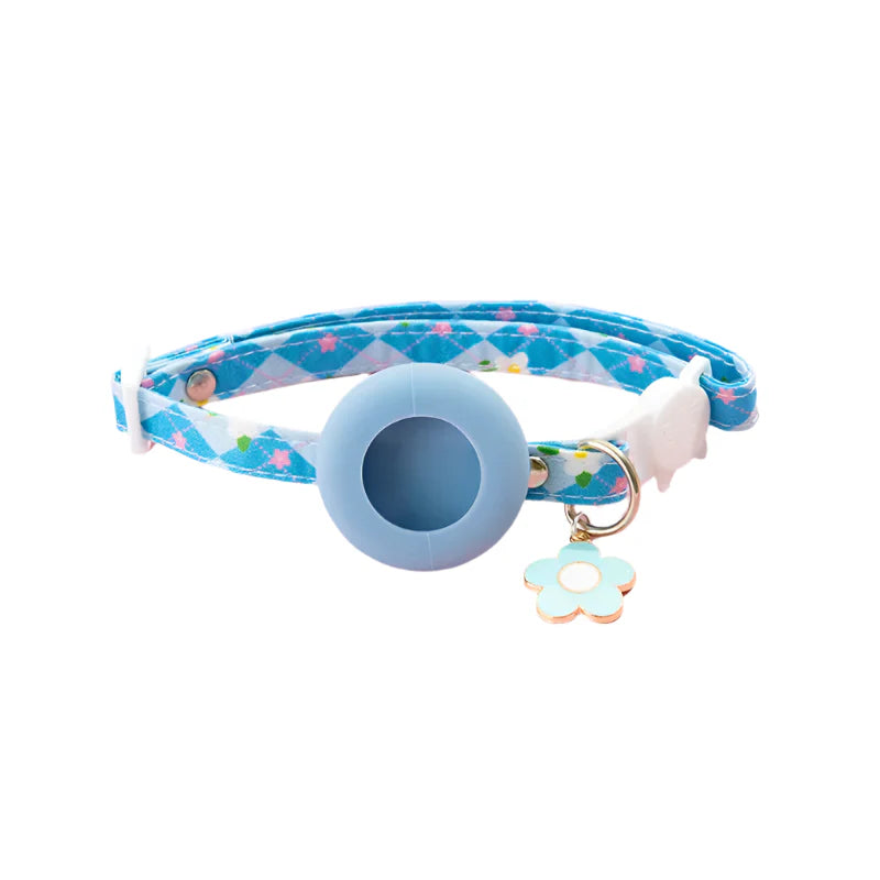 Katze halsband mit AirTag Halterung fr den Auenbereich | Tracksy   Knuddel Pfoten