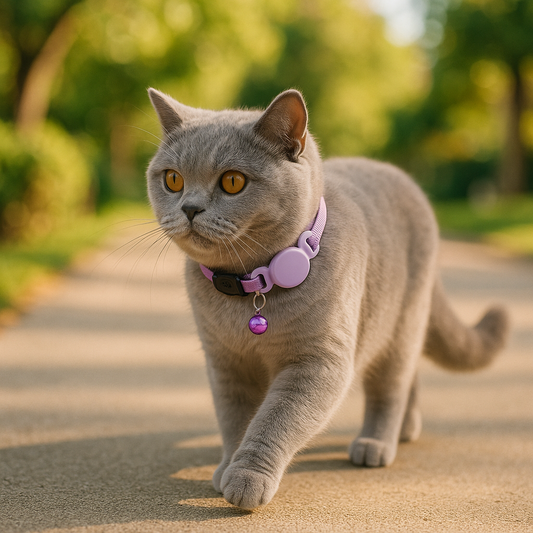 Katze halsband mit AirTag Halterung und reflektierendem Streifen | Felitag