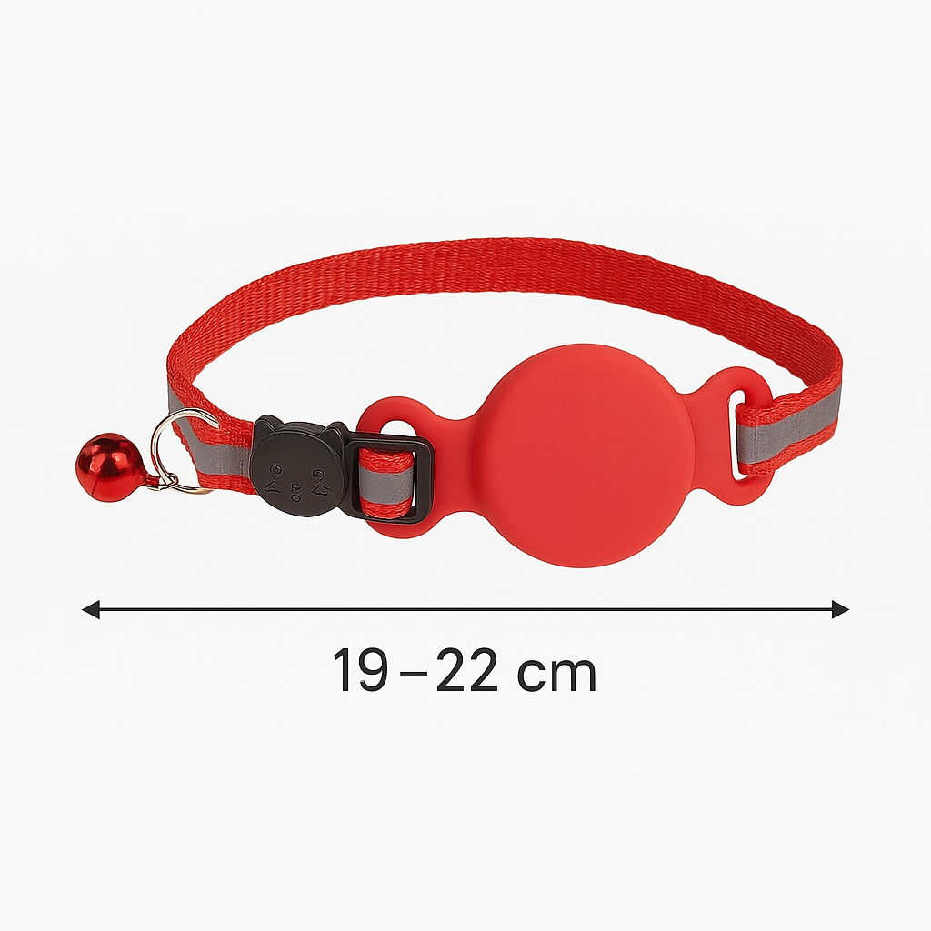 Katze halsband mit AirTag Halterung und reflektierendem Streifen | Felitag