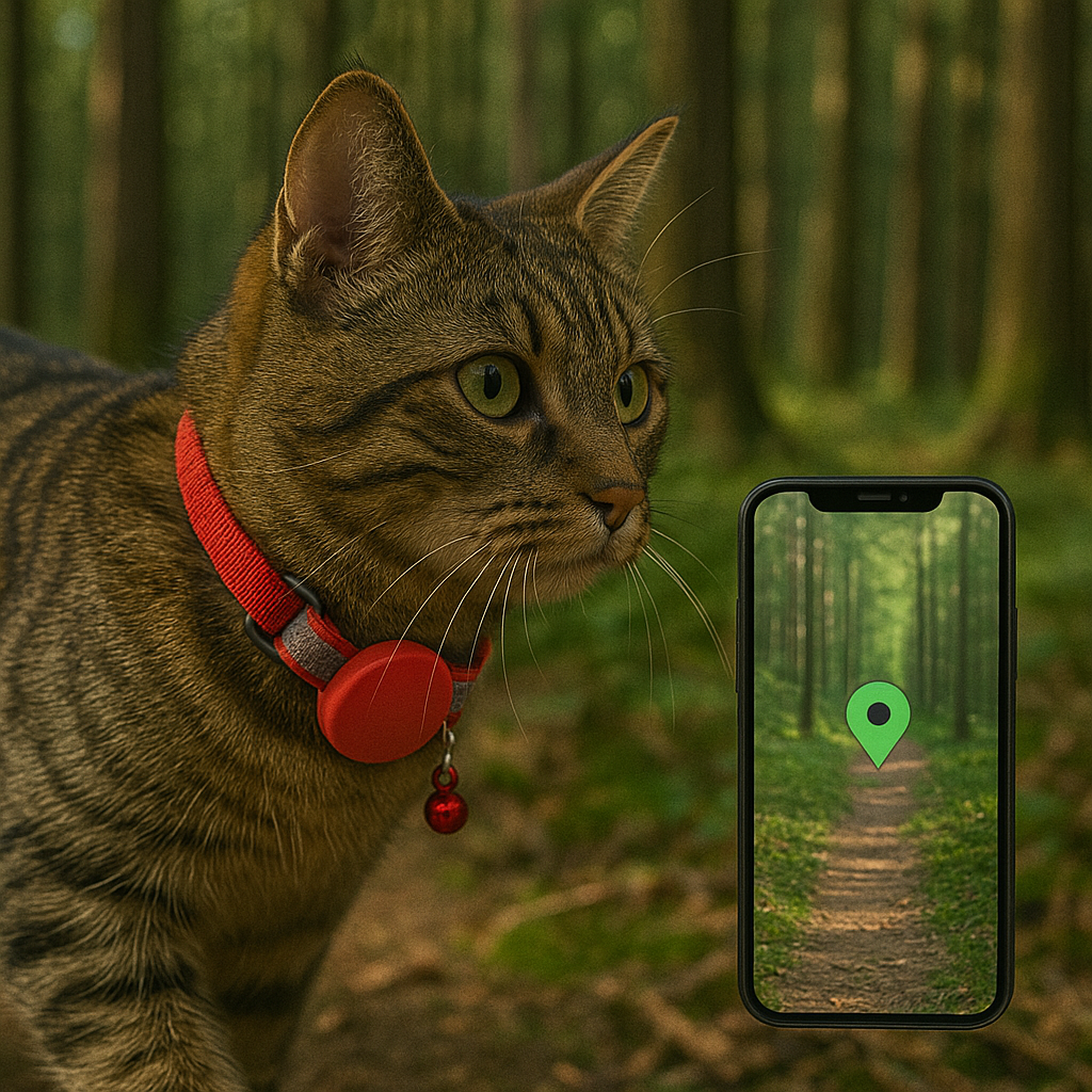 Katze halsband mit AirTag Halterung und reflektierendem Streifen | Felitag