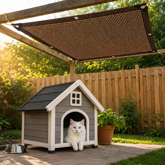 Katzen Schattennetz HDPE atmungsaktiv fuer Katzengehege | Hovena
