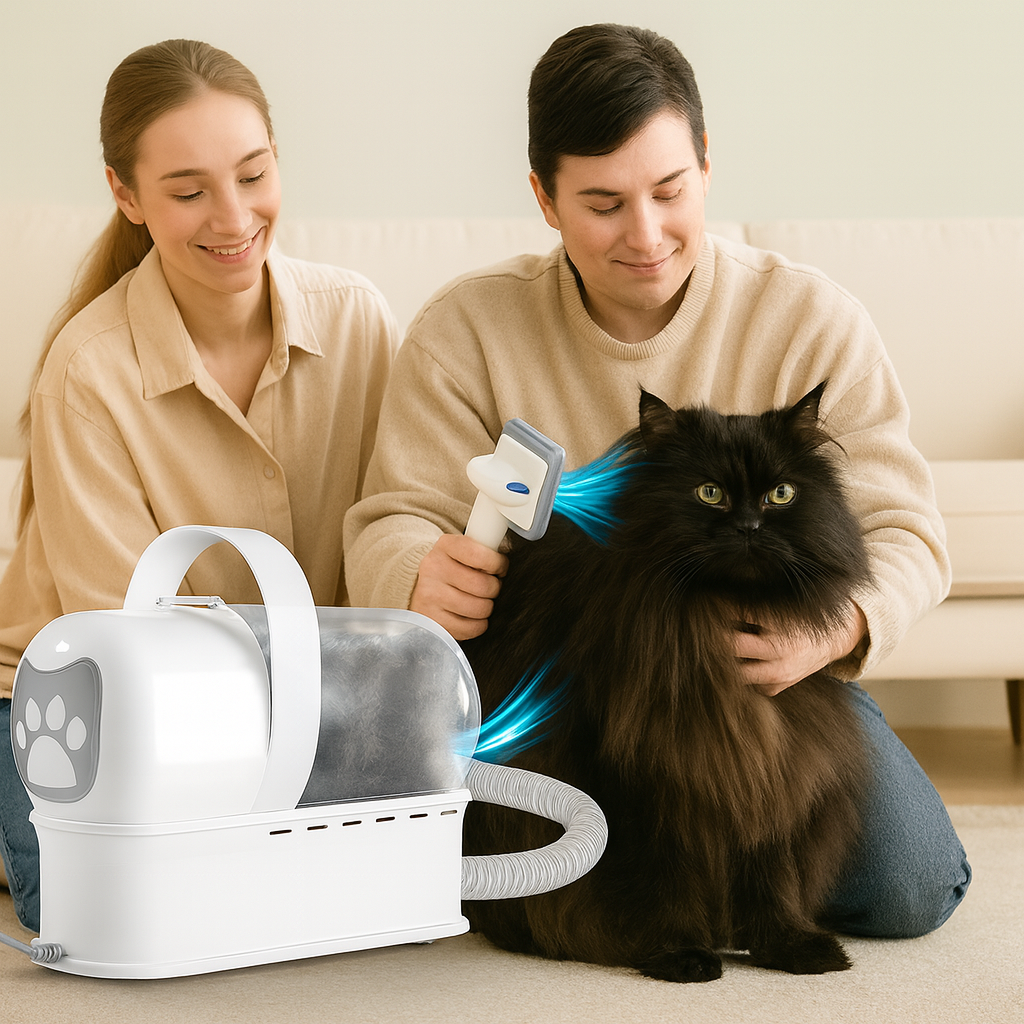 Katzen schermaschine mit Staubsaugerfunktion und Auffangbehälter | Catvas