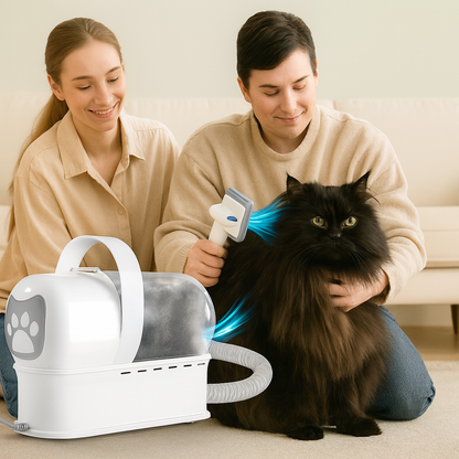 Katzen schermaschine mit Staubsaugerfunktion und Auffangbehälter | Catvas