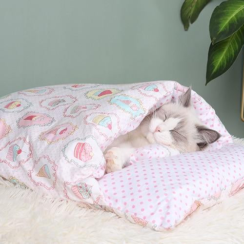 Katzenbett mit warmem Plüsch für Winter | Tarava