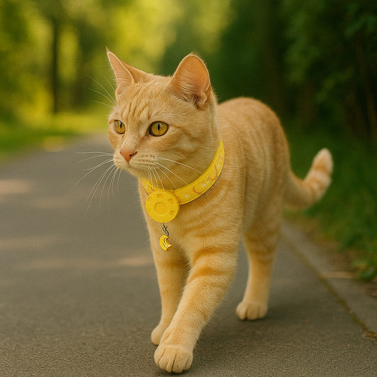 Katzenhalsband mit reflektierender AirTag-Halterung | Kattigo