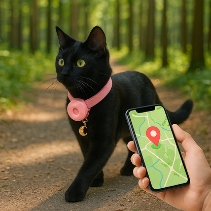 Katzenhalsband mit reflektierender AirTag-Halterung | Kattigo