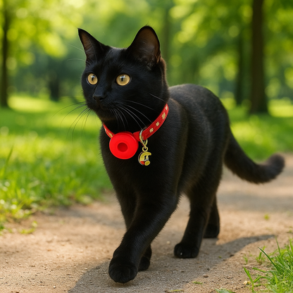 Katzenhalsband mit reflektierender AirTag-Halterung | Kattigo