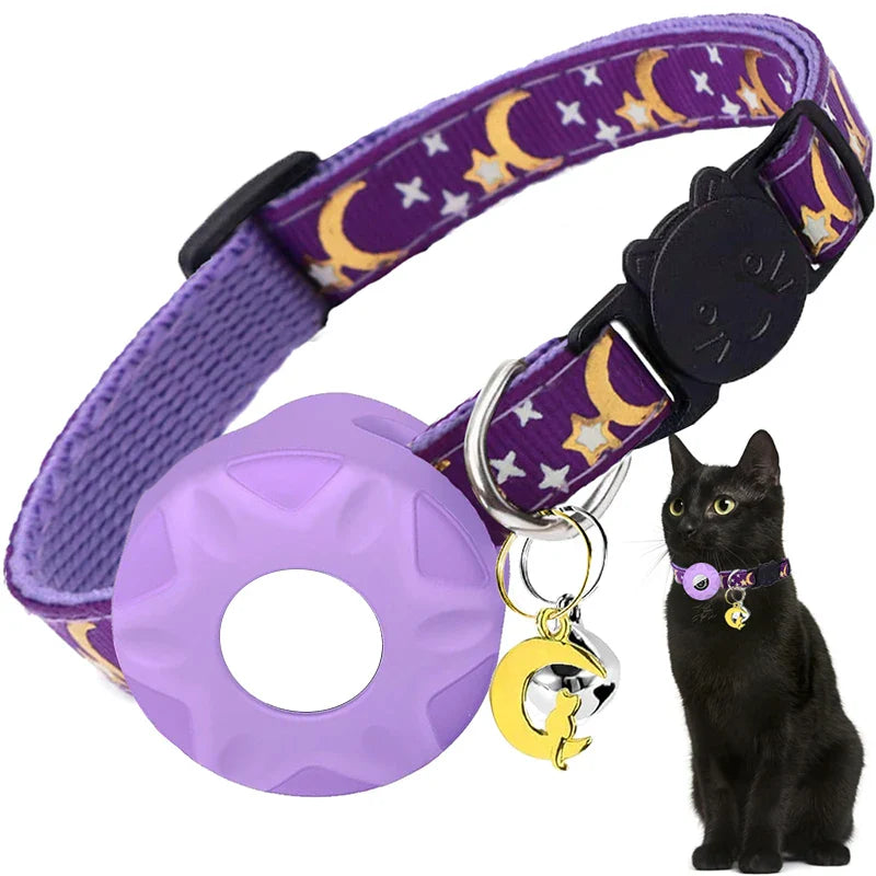 Katzenhalsband mit reflektierender AirTag-Halterung | Kattigo