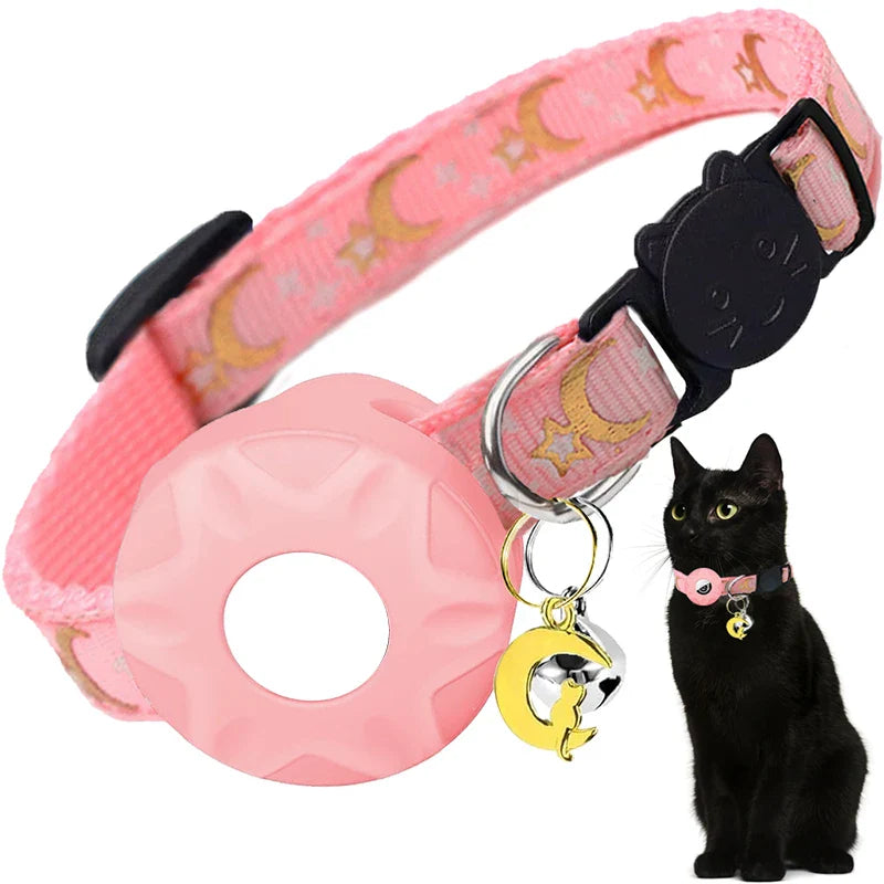 Katzenhalsband mit reflektierender AirTag-Halterung | Kattigo