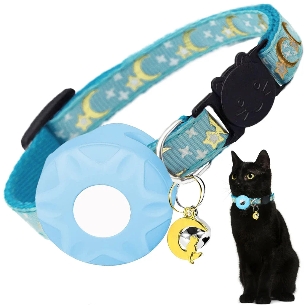 Katzenhalsband mit reflektierender AirTag-Halterung | Kattigo