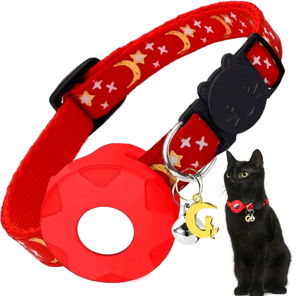 Katzenhalsband mit reflektierender AirTag-Halterung | Kattigo