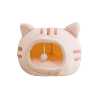 Katzenhaus mit Spielball und herausnehmbarem Kissen | Zorina