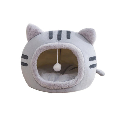 Katzenhaus mit Spielball und herausnehmbarem Kissen | Zorina