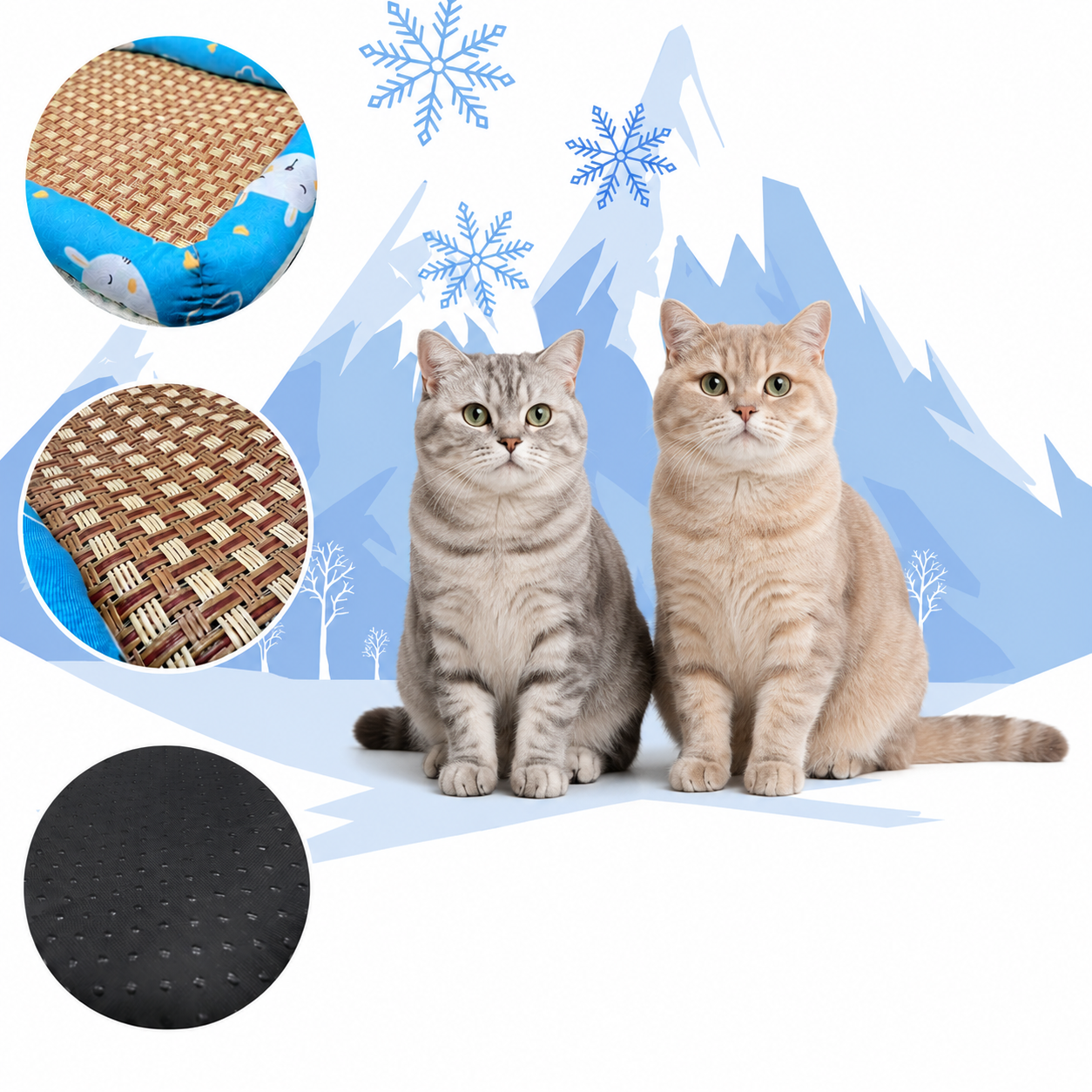 Katzenkuehlmatte Leinen atmungsaktiv waschbar fuer Sommer | Quenva