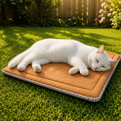 Katzenkuehlmatte atmungsaktiv mit Nackenstuetze fuer Sommer | Sylven