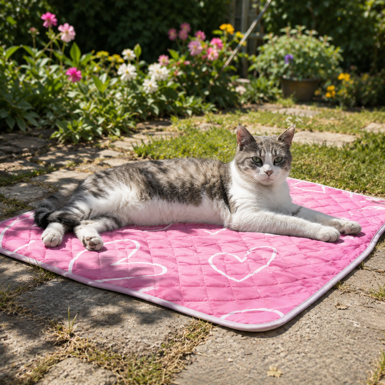 Katzenkuehlmatte atmungsaktiv rutschfest fuer Sommer | Felmora