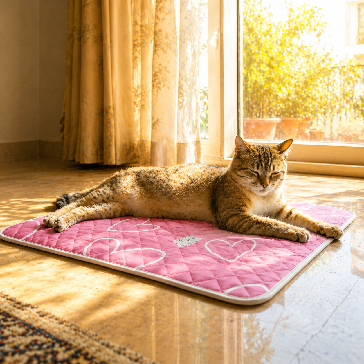 Katzenkuehlmatte atmungsaktiv rutschfest fuer Sommer | Felmora