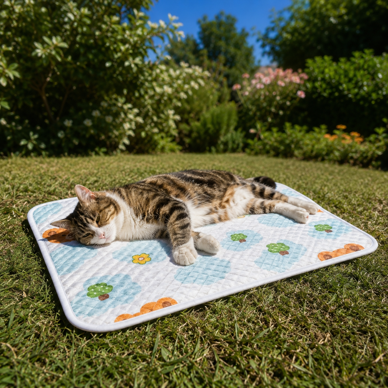 Katzenkuehlmatte atmungsaktiv rutschfest fuer Sommer | Zarexo