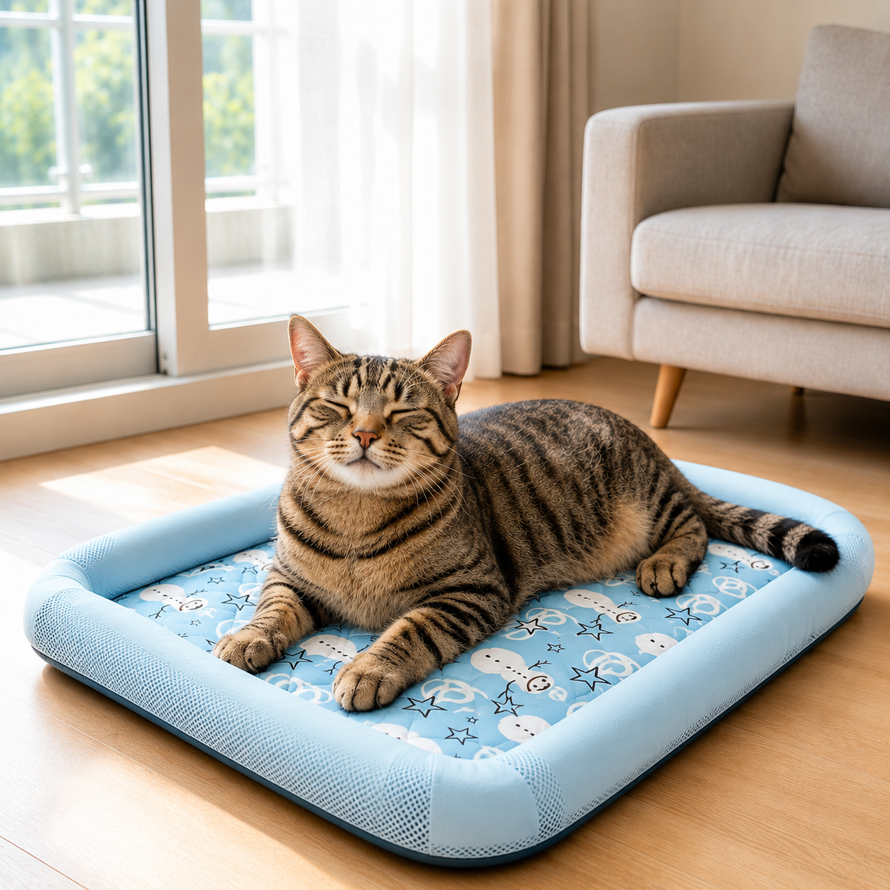 Katzenkuehlmatte waschbar atmungsaktiv fuer Sommer | Fexora