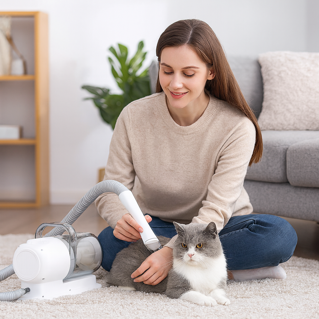 Katzenschermaschine 400W mit Staubsauger und Auffangbehälter | Groomiq