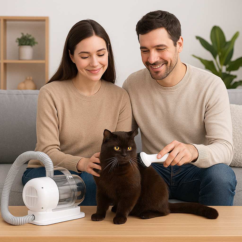 Katzenschermaschine 400W mit Staubsauger und Auffangbehälter | Groomiq