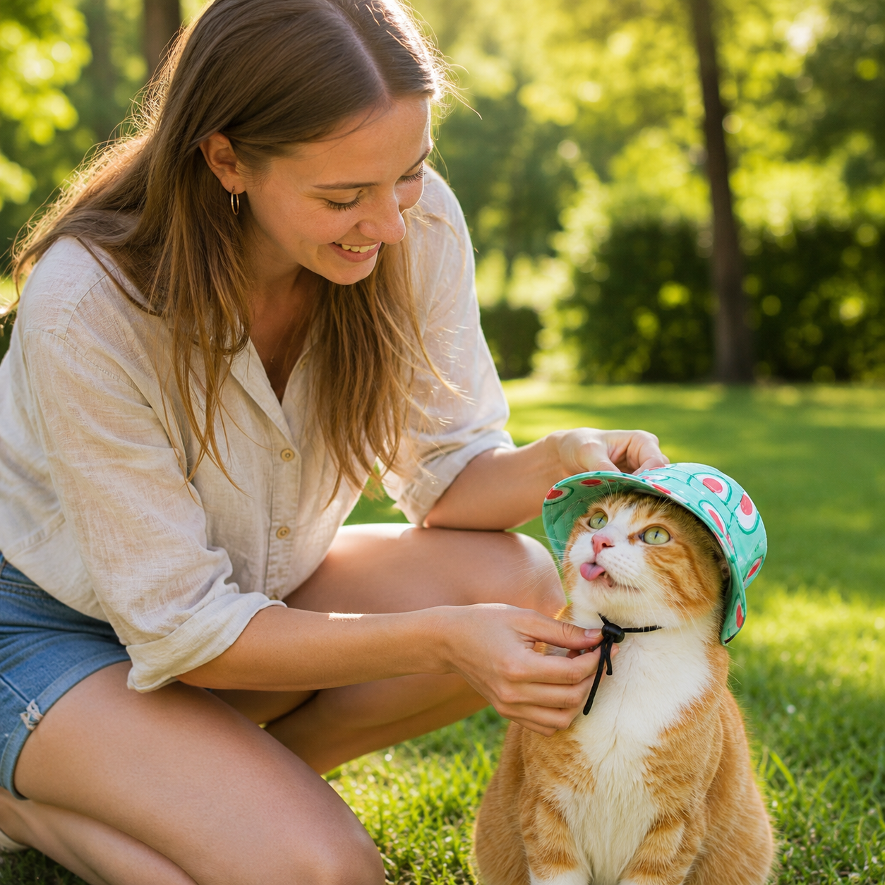 Katzensonnenhut UPF 50+ atmungsaktiv für Sommertage | Miezora