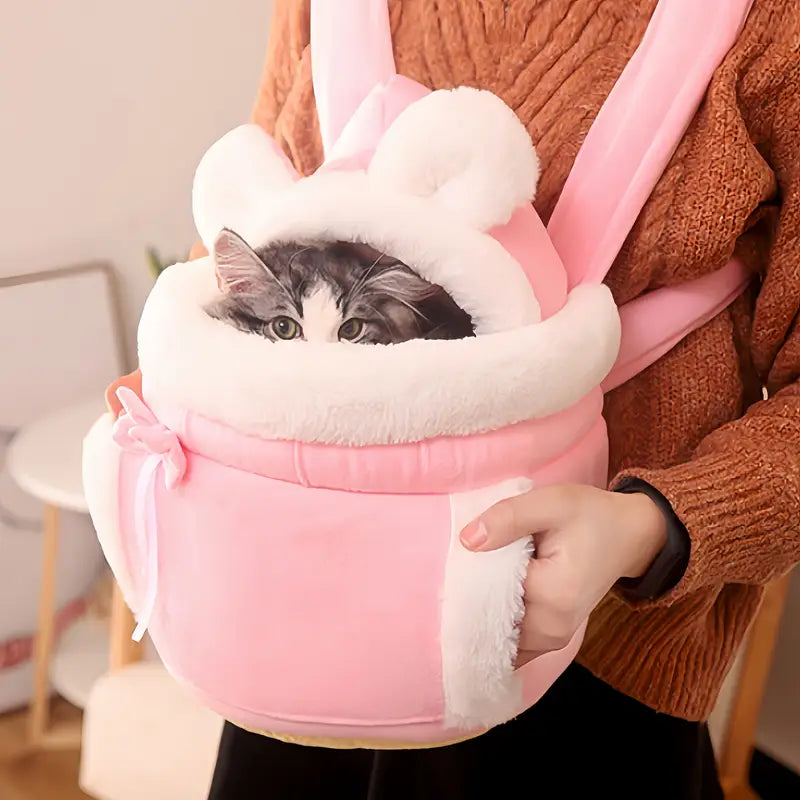 Katzentasche mit Plüsch und Handtaschen für Haustiere | Ziska