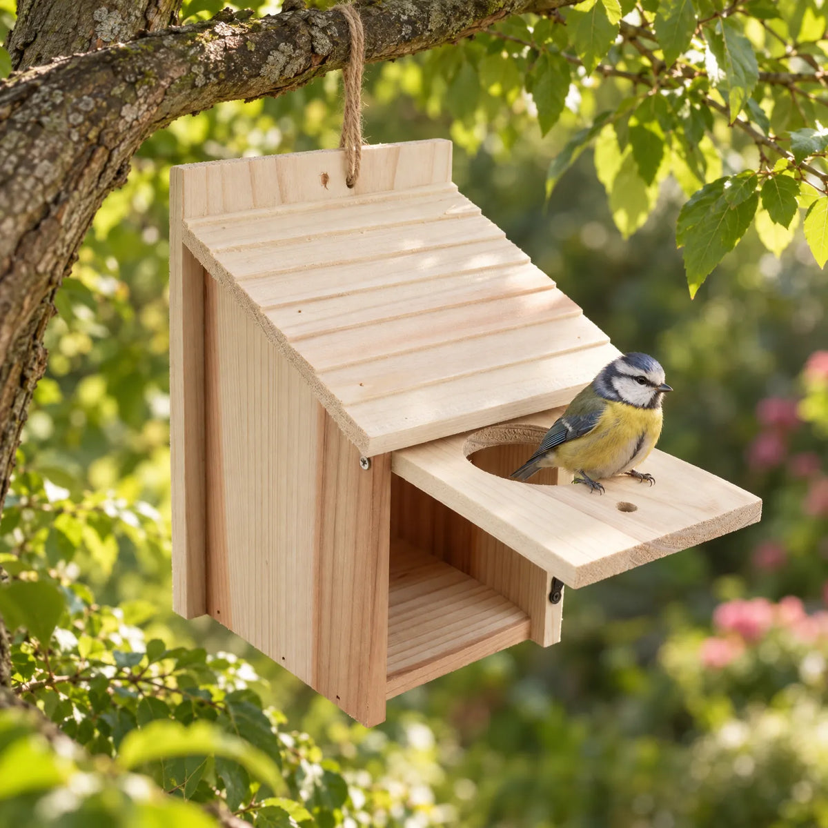 Klassisches Vogelhaus Mit Klappbarer Front